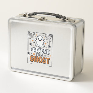 Pretend Im a Ghost Cute Halloween Metal Lunch Box