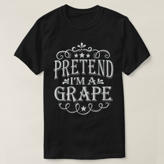 Pretend I'm A Grape Easy Lazy Halloween Costume T-Shirt (Design Front)