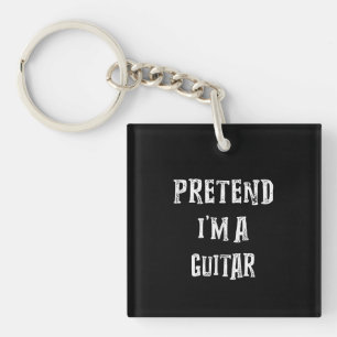Pretend I'm A Guitar Costume Couples Key Ring