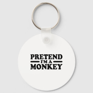 Pretend I'm A Monkey Costume Tee Key Ring