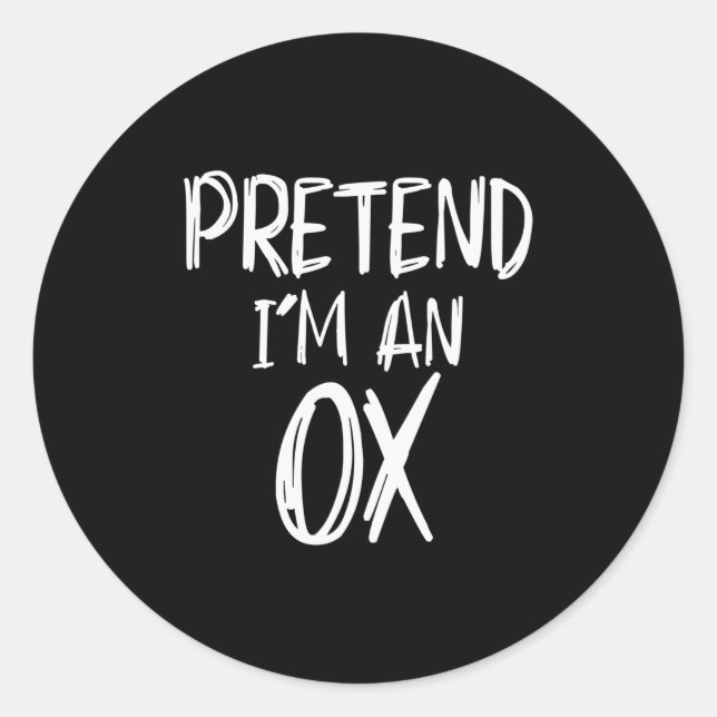 Pretend I'm A Ox Costume Halloween Party Family La Classic Round Sticker (Front)