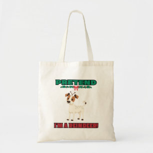 Pretend I'm a Reindeer, doggo, jack russel terrier Tote Bag