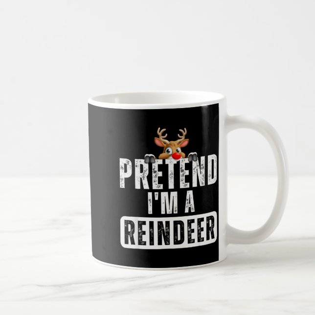 Pretend Im A Reindeer Easy Christmas Costume  Coffee Mug (Right)