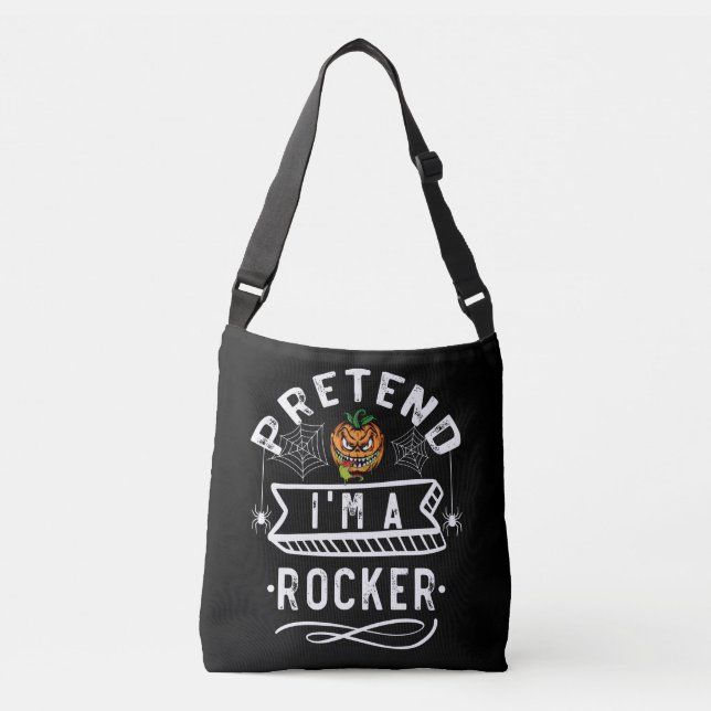 Pretend I'm A Rocker Funny Halloween Costume Gift Crossbody Bag (Front)