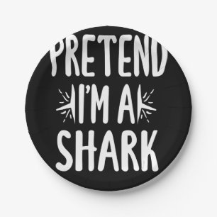 Pretend Im A Shark Easy Halloween Words Gifts Paper Plate
