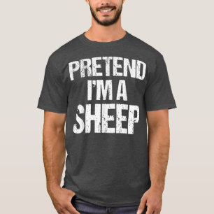Pretend Im A Sheep Costume Funny Lazy Halloween 7 T-Shirt