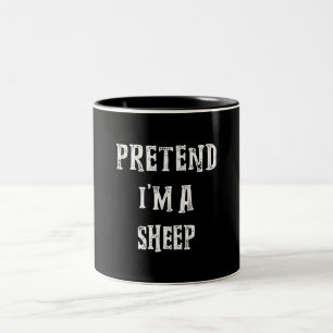Pretend Im A Sheep Halloween Best Present Two-Tone Coffee Mug