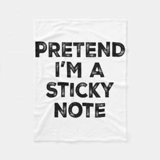 Pretend I'm A Sticky Note Lazy Halloween Costume  Fleece Blanket