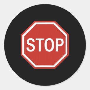 Pretend I'm A Stop Sign Funny Halloween Lazy Costu Classic Round Sticker