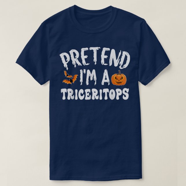 Pretend Im A Triceritops Halloween Costume Men Wom T-Shirt (Design Front)