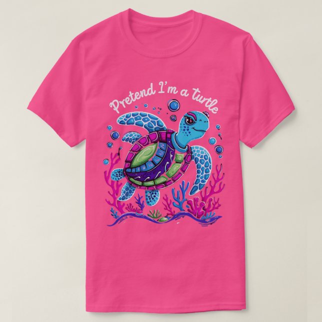Pretend Im A Turtle Easy Halloween Funny Design 1 T-Shirt (Design Front)