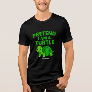 Pretend I'm A Turtle Halloween Christmas Costume Tri-Blend Shirt