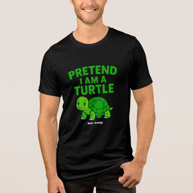 Pretend I'm A Turtle Halloween Christmas Costume  Tri-Blend Shirt (Front)