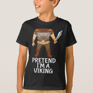Pretend I'm A Viking Funny Lazy Halloween Costume T-Shirt