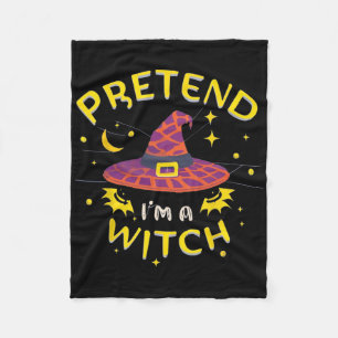 Pretend I'm A Witch Ghost Halloween Costume Fleece Blanket