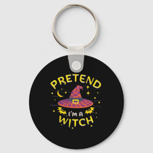 Pretend I'm A Witch Ghost Halloween Costume Key Ring