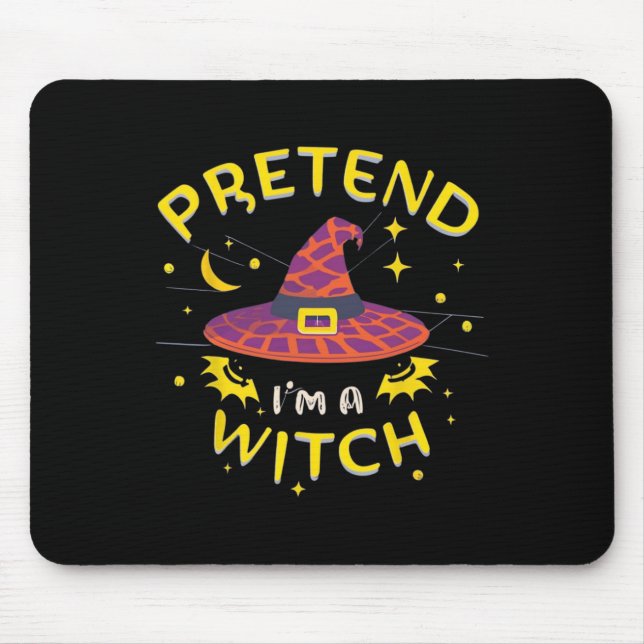 Pretend I'm A Witch Ghost Halloween Costume  Mouse Mat (Front)