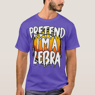 Pretend Im A Zebra Halloween Couples Costume Hallo T-Shirt