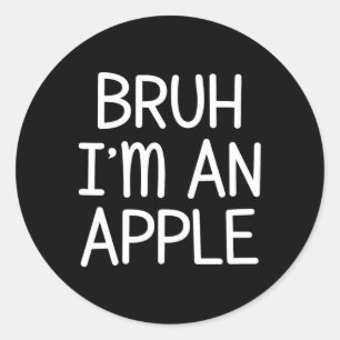 Pretend I'm An Apple Funny Lazy Halloween Costume  Classic Round Sticker