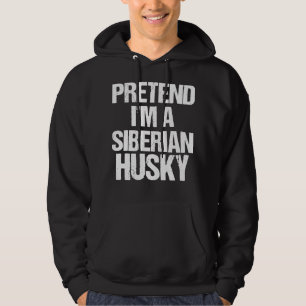 Pretend I'm An Siberian Husky Minimalist Dog Costu Hoodie
