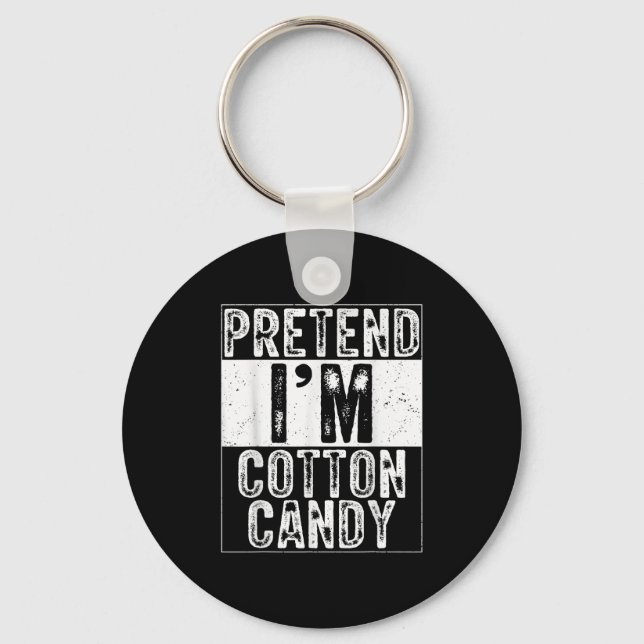Pretend I'm Cotton Candy Family Women Men Costume  Key Ring (Front)
