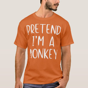 Pretend Monkey Costume Halloween Lazy Easy  T-Shirt
