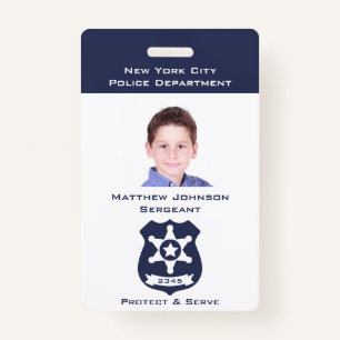 Pretend Police Badge for Kids with Photo ID Badge