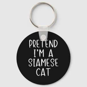 Pretend Siamese Cat Costume Halloween Lazy Easy Key Ring