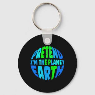 Pretend The Earth Funny Lazy Matching Halloween Key Ring