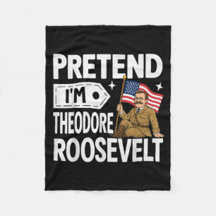 Pretend Theodore Roosevelt Costume Halloween Fleece Blanket