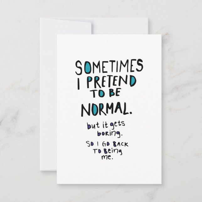 Pretend to be normal thank you card (Front)