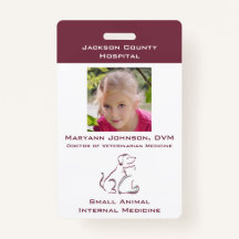 Pretend Vet Play Badge for Kids Personalised ID Badge