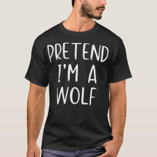 Pretend Wolf Costume Halloween Lazy Easy T-Shirt