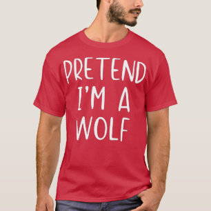Pretend Wolf Costume Halloween Lazy Easy T-Shirt