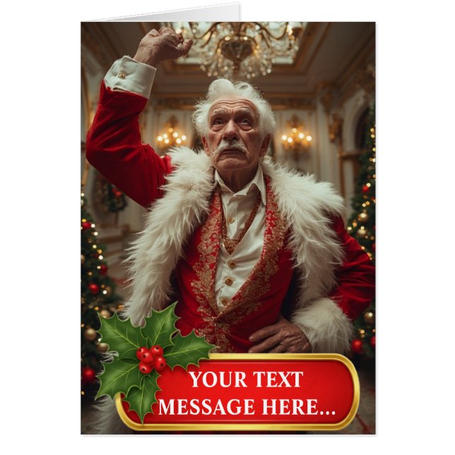 Pretentious Old Queen: Funny Gay Christmas Card (Front)