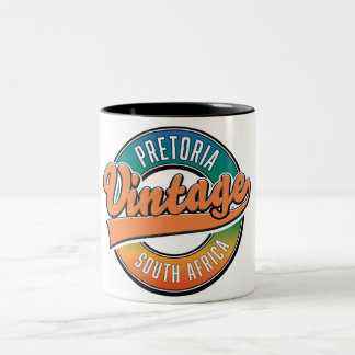 Pretoria south africa vintage logo Two-Tone coffee mug