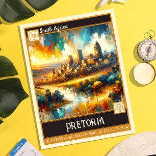 Pretoria, South Africa Vintage Painting Postcard