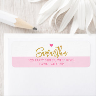 PRETT stylish modern pink heart gold