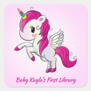 Prettiest Pink Unicorn Ever! Personalise Me Square Sticker