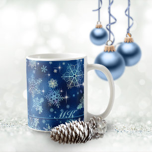 Prettiest Snowflakes Pattern Blue ID846 Coffee Mug