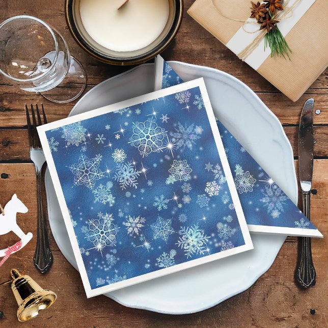 Prettiest Snowflakes Pattern Blue ID846 Napkin (Creator Uploaded)