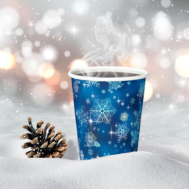 Prettiest Snowflakes Pattern Blue ID846 Paper Cups (Creator Uploaded)