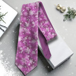 Prettiest Snowflakes Pattern Orchid Pink ID846 Tie<br><div class="desc">More than just snowflakes,  this apron pattern was created with the prettiest snowflakes I could find! Delicate and lacy snowflakes with sparkling stars have been given a soft,  opalescent colour palette on a textured,  dark orchid background. Search ID846 to see other products with this design.</div>