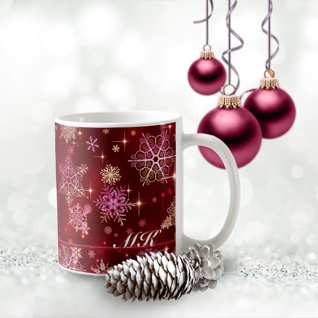 Prettiest Snowflakes Pattern Red ID846 Coffee Mug (Creator Uploaded)