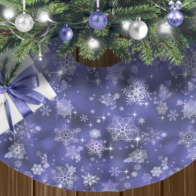 Prettiest Snowflakes Pattern Violet ID846 Brushed Polyester Tree Skirt (Creator Uploaded)