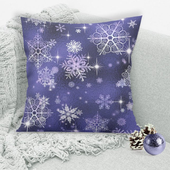 Prettiest Snowflakes Pattern Violet ID846 Cushion (Creator Uploaded)