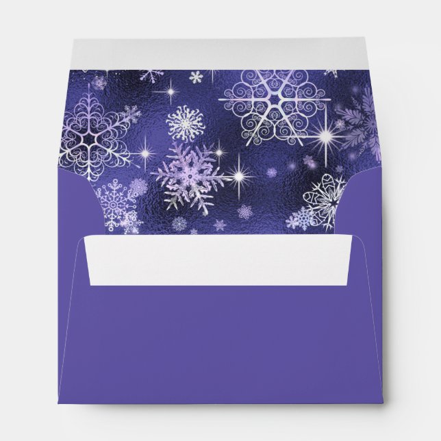 Prettiest Snowflakes Pattern Violet ID846 Envelope (Back (Bottom))