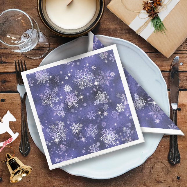 Prettiest Snowflakes Pattern Violet ID846 Napkin (Creator Uploaded)
