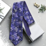 Prettiest Snowflakes Pattern Violet ID846 Tie<br><div class="desc">More than just snowflakes,  this necktie pattern was created with the prettiest snowflakes I could find! Delicate and lacy snowflakes with sparkling stars have been given a soft,  opalescent colour palette on a textured violet purple background. Search ID846 to see other products with this design.</div>