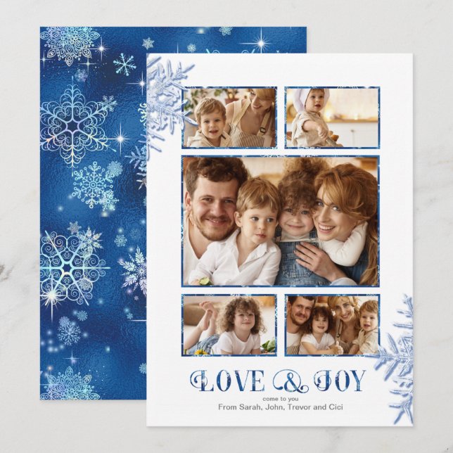 Prettiest Snowflakes Photo Template Blue ID846 (Front/Back)